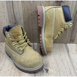 Timberland Toddler Premium 6" Waterproof Boots Size 8C Wheat Nubuck 12809